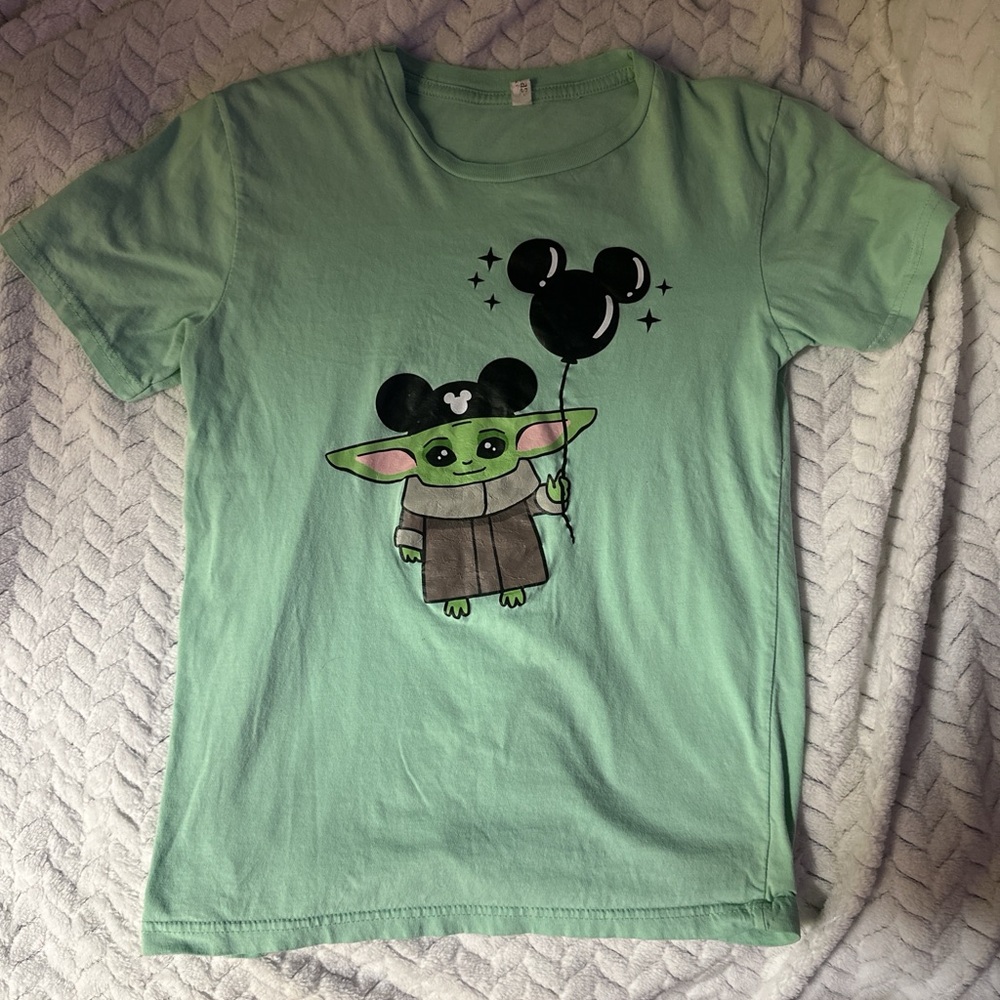 Green Kids Shirt with Cartoon Print